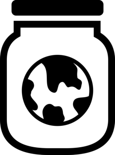 Earth In A Glass Jar Tracing Svg Vector, Free Vectors File